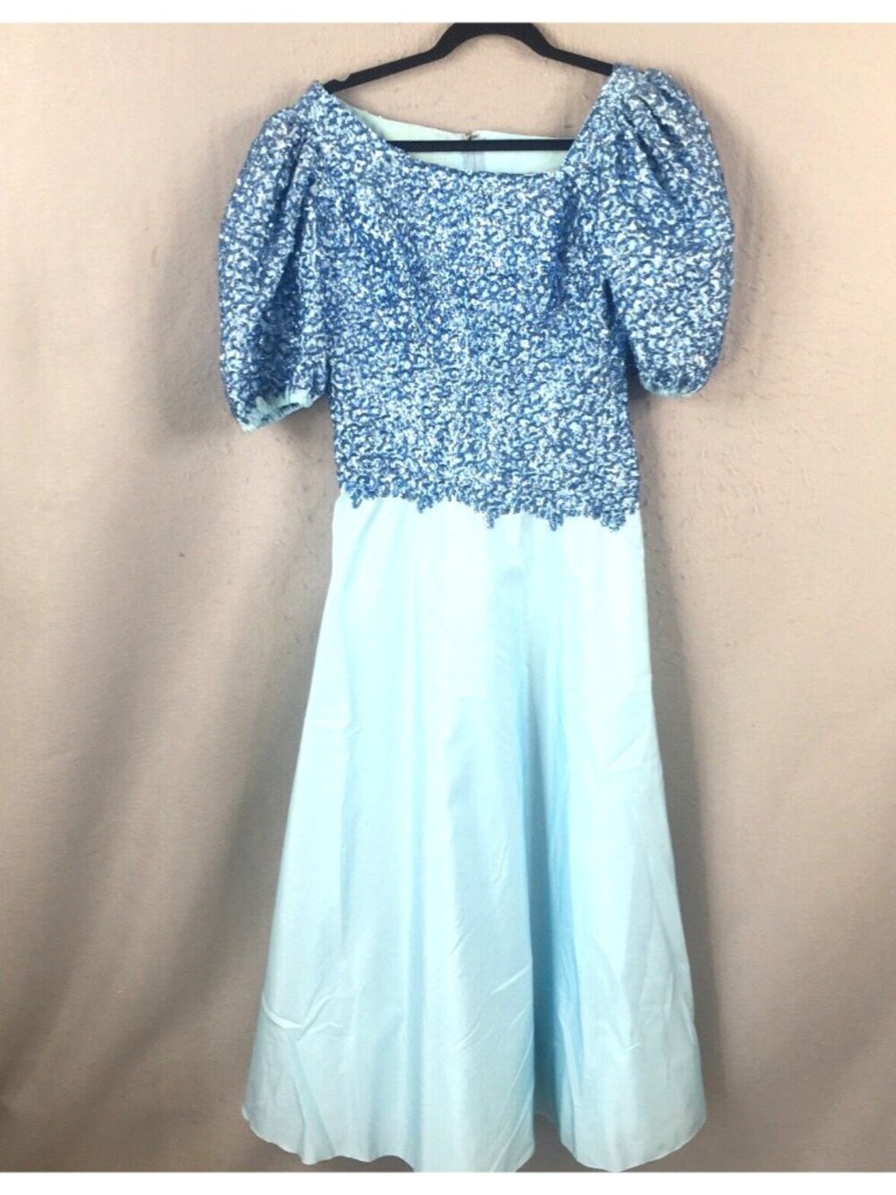 Vtg Statement Maxi Dress S Embellished Evening Ball Gown Prom Pageant Princess